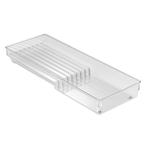 Product Cover iDesign Linus Kitchen Knife Storage Drawer Organizer, Container for Countertop, Cabinet, Pantry - Clear, 16.5
