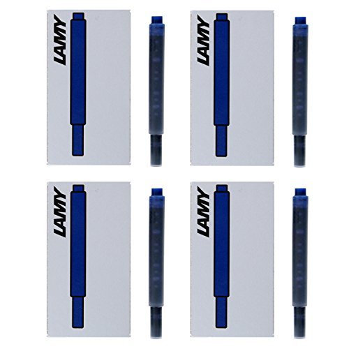 Product Cover Lamy Fountain Pen Ink Cartridges, Black/Blue Ink, 4 Packs of 5 Cartridges (LT10BKBL)