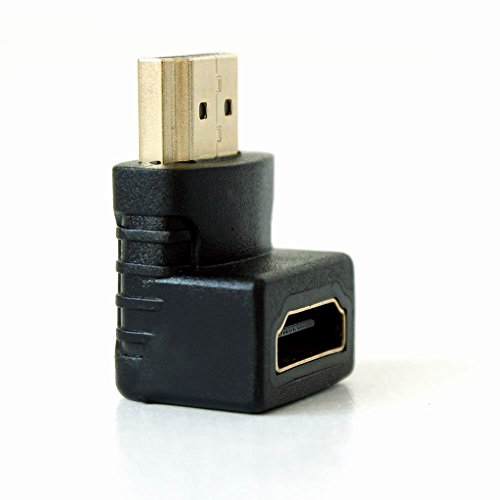 Product Cover Conwork Gold Plated HDMI Male to HDMI Female Gold Plated Connector Adapter Coupler 90 Degree V1.4 High Speed Supports 1080P/3D/4K UHD Resolution