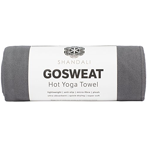 Product Cover SHANDALI Hot Yoga Towel - Suede - 100% Microfiber, Super Absorbent, Bikram Yoga Mat Towel - Exercise, Fitness, Pilates, and Yoga Gear - Gray 26.5