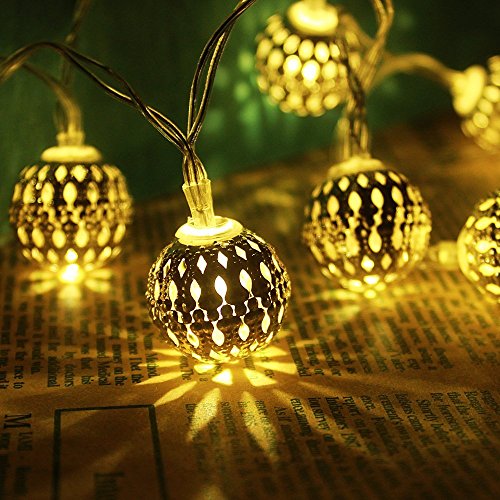 Product Cover Globe String Lights,CMYK 13 ft 40 LED LED Fairy String Lights Battery Operated for Indoor,Party,Patio,Wedding,Bedroom,Christmas Tree,Warm White