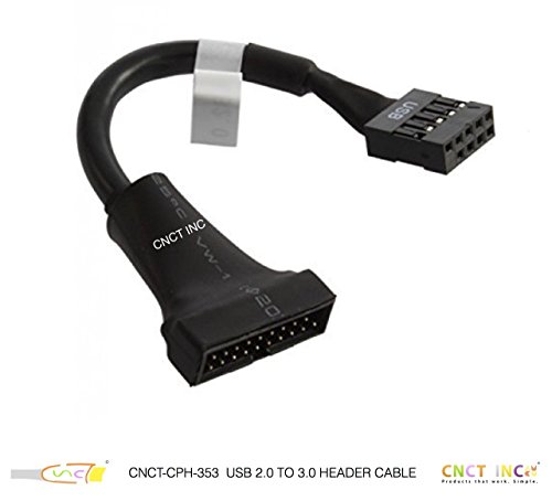 Product Cover CNCT 19-Pin USB3.0 to USB2.0 Adapter Header Cable - Suitable for use with USB 2.0 based mother boards from Intel - ASUS - Gigabyte - MSI (1 PC)