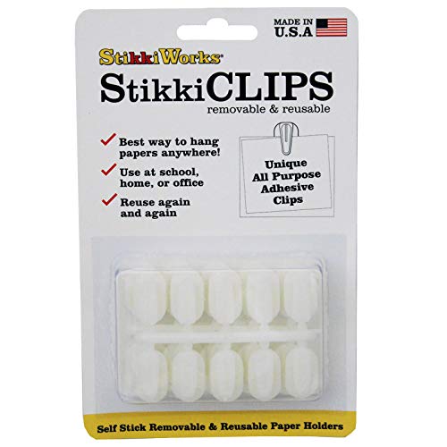 Product Cover Stikki Works White Clips 20 per Pack Teacher Classroom Aid