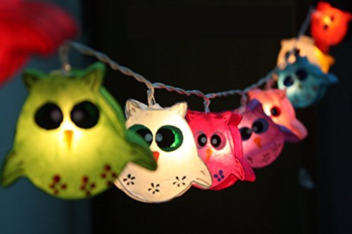 Product Cover Night Lights Owl Lamp Hanging Lights for Childern Bedroom Decoration 20 Lights/set