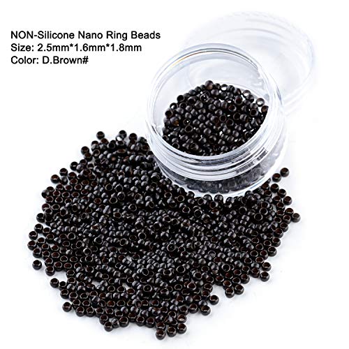 Product Cover Neitsi NON-Silicone Nano Rings Beads for Nano Tip Remy Hair Extensions (500pcs, Dark brown)