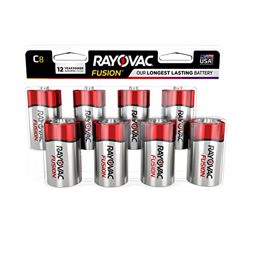 Product Cover Rayovac Fusion C Batteries, Premium Alkaline C Cell Batteries (8 Battery Count)