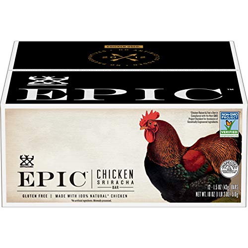 Product Cover Epic Provisions EPIC Chicken Sriracha Protein Bars, Keto Consumer Friendly, 12Ct Box 1.5oz bars
