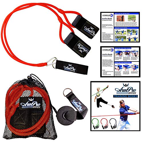 Product Cover Arm Pro Bands Baseball Softball Resistance Training Bands - Arm Strength and Conditioning, Available in 3 Levels (Youth, Advanced, Elite), Anchor Strap, Door Mount, Travel Bag, Training Download