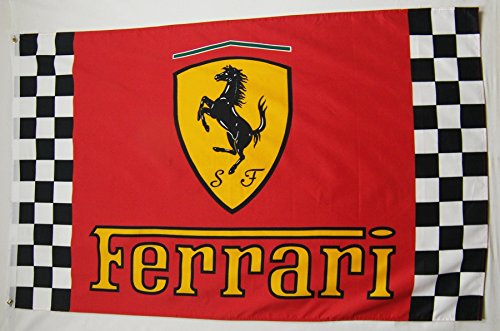 Product Cover Ferrari Scudetto Red Checkered Car Flag 3' x 5' Indoor Outdoor Deluxe Banner