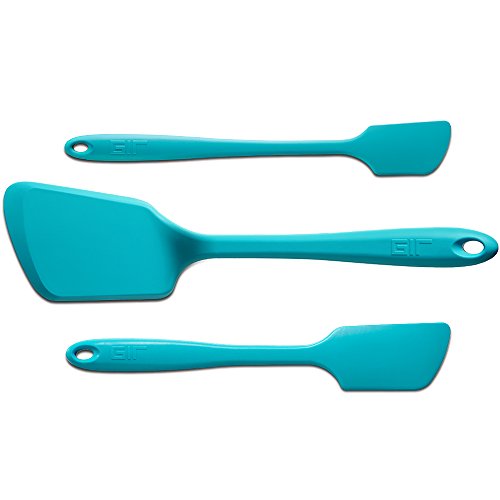 Product Cover 3 Piece Premium Silicone Spatula Set, Teal
