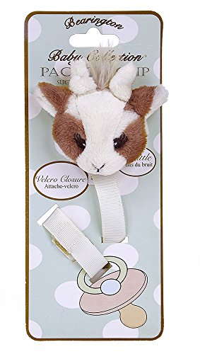Product Cover Bearington Baby Patches Plush Giraffe Pacifier Holder with Satin Leash and Clip