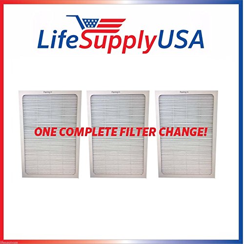 Product Cover LifeSupplyUSA Complete Set of 3 Filters Compatible with All Blueair 500 600 Series Air Purifiers 501 503 505 510 550E 555EB 601 603 605 650E
