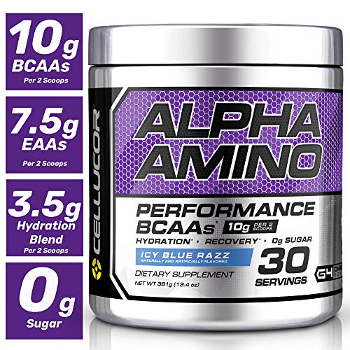 Product Cover Cellucor Alpha Amino Eaa & BCAA Recovery Powder ICY Blue Razz | Essential & branched Chain Amino acids Supplement | 30 Servings