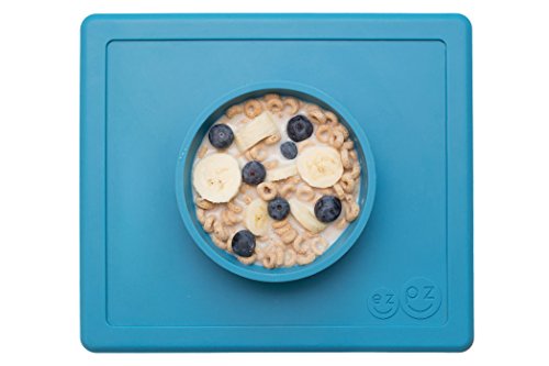 Product Cover ezpz Happy Bowl - One-Piece Silicone placemat + Bowl (Blue)