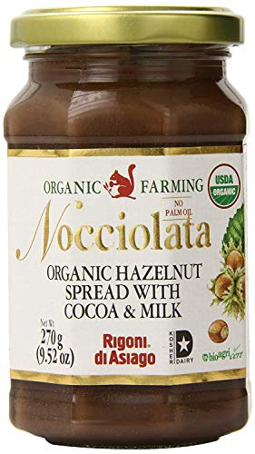 Product Cover Rigoni Di Asiago Nocciolata Organic Hazelnut Spread, Cocoa and Milk, 9.52 Ounce Jar (2 Pack)