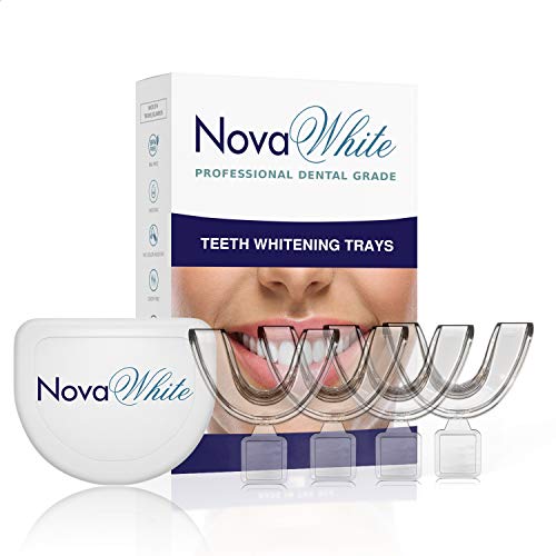 Product Cover NovaWhite Teeth Whitening Trays - Moldable, Trimmable, Custom Fit, Comfortable, BPA FREE, Latex Free, Dental Grade Guard - (4) Mouth Trays, Hygienic Case - Easy to Mold, Mouth Tray for Tooth Whitening