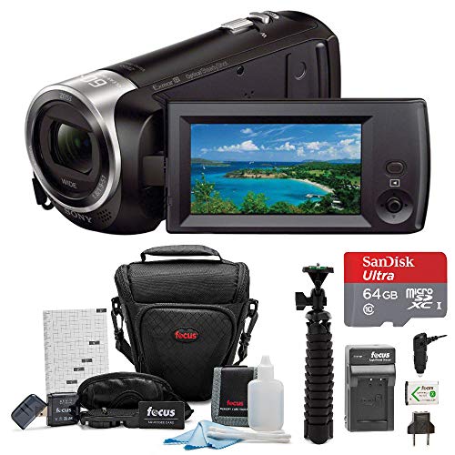 Product Cover Sony HD Video Recording HDRCX405 HDR-CX405/B Handycam Camcorder (Black) + 64GB Premium Bundle