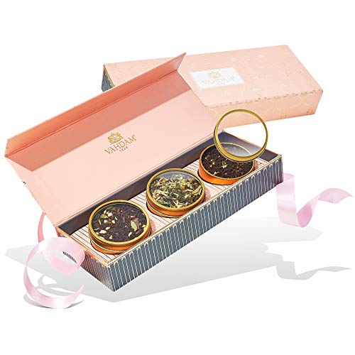 Product Cover VAHDAM, Assorted Tea Gift Set - BLUSH, 3 Teas in a Tea Sampler Gift Box | OPRAH'S FAVORITE TEA -100% Natural Ingredients | Valentines Day Gifts for her | Valentines Gifts for her | Tea Gift Sets
