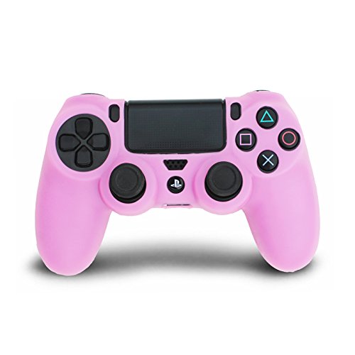 Product Cover HDE Silicone Controller Skin for PS4 DualShock Controllers Colorful Protective Grip for Sony Playstation 4 Wireless Game Controllers (Light Pink)