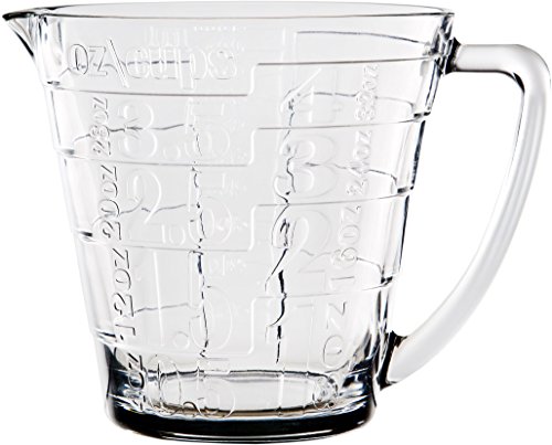 Product Cover Home Essentials Glass Liquid Measuring Cup With Large Handle - Large Print Measurements for Easy Visibility, Baking, Cooking, Pouring Liquid - 32oz, Clear