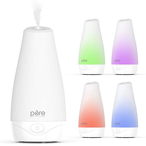 Product Cover Pure Enrichment PureSpa Essential Oil Diffuser - Compact Air Deodorizer with 100ml Water Tank, Mood-Boosting Ionizer & Optional Color-Changing Light - Lasts Up to 7 Hours with Auto Safety Shut-Off