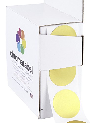 Product Cover ChromaLabel 1 Inch Round Permanent Color-Code Dot Stickers, 1000 per Dispenser Box, Metallic Gold