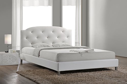 Product Cover Baxton Studio Canterbury Leather Contemporary Bed, Full, White