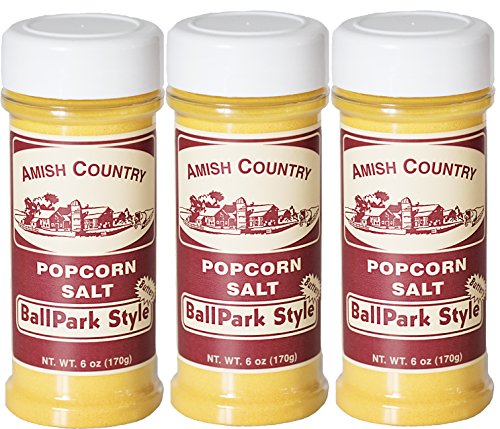 Product Cover Amish Country Popcorn - 3 Pack Ballpark ButterSalt (6 Ounce) Old Fashioned Goodness With Recipe Guide