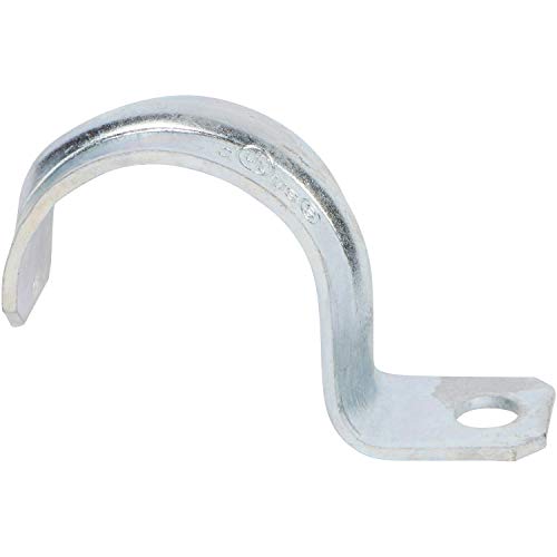 Product Cover Morris Products EMT Pipe Strap - 1 Hole - 1/2 Inch - Secures EMT Conduit - Zinc-Plated Steel - Reinforced Rib, Hole - Snap-On Installation - 100 Pieces