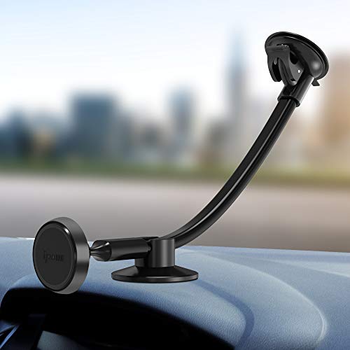 Product Cover IPOW Truck Phone Holder,Long Arm Universal Car Magnetic Windshield Mount with Flexible Base Compatible with iPhone X XR XS Max 8 7 7P 6S 6 5S, Galaxy S9 S9+ S8 S8+ S7 S6 S5,Google, Nexus, LG, Huawei