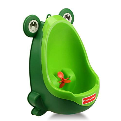 Product Cover Foryee Cute Frog Potty Training Urinal for Boys with Funny Aiming Target - Blackish Green