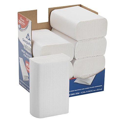 Product Cover Georgia-Pacific Professional Series Premium 1-Ply Multifold Paper Towels by GP PRO (Georgia-Pacific), White, 2212014, 250 Towels Per Pack, 8 Packs Per Case