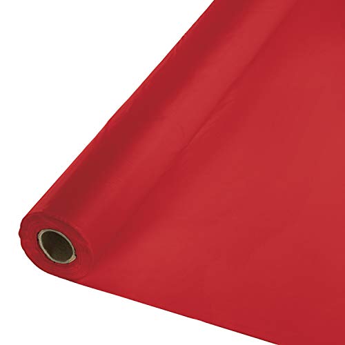 Product Cover Creative Converting Touch of Color 250' Plastic Tablecover Banquet Roll, Classic Red