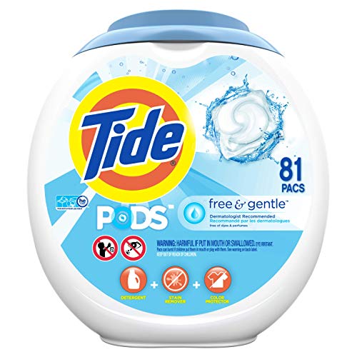 Product Cover Tide Free and Gentle Laundry Detergent Pods, 81 Count, Unscented and Hypoallergenic for Sensitive Skin