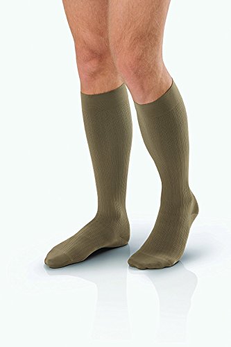 Product Cover JOBST forMen Knee High 30-40 mmHg Ribbed Dress Compression Socks, Closed Toe, X-Large, Khaki
