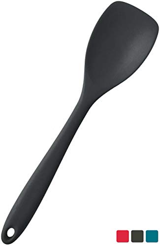 Product Cover StarPack Basics Silicone Spoonula/Spatula Spoon, High Heat Resistant to 480°F, Hygienic One Piece Design, Non Stick Rubber Cooking Utensil (Gray Black)