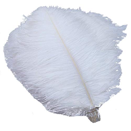Product Cover Sowder 50pcs Natural 8-10inch(20-25cm) Ostrich Feathers Home Wedding Decoration(White)
