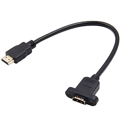 Product Cover AFUNTA HDMI A 1.4 19pin Male to HDMI A Type Female Extension Cable with Screw Hole 30cm Can Lock Panel Mount Cable