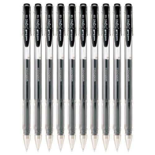 Product Cover Uni-ball Signo Dx Um-100 Gel Ink Pen - 0.5 Mm - 10 Pcs - Uni Mitsubishi Pencil(Black) / Attached with Dbmier A750 Mini Notebook