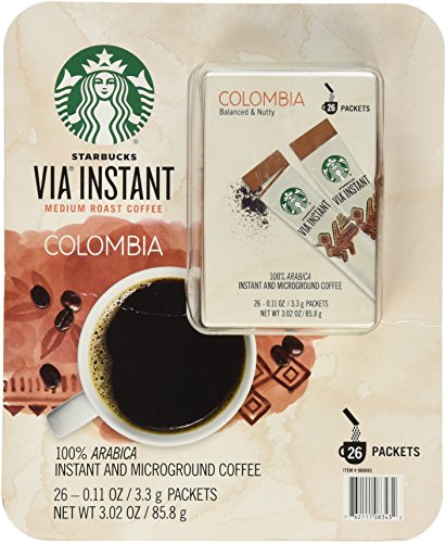Product Cover Starbucks Via Instant Medium Roast Colombia Coffee, 26Count