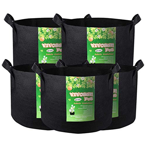 Product Cover VIVOSUN 5-Pack 30 Gallons Heavy Duty Thickened Nonwoven Fabric Pots Grow Bags with Handles