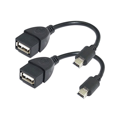 Product Cover SaiTech IT (2 Pack Mini USB OTG Cable for Digital Cameras - USB A Female to Mini USB B 5 Pin Male Adapter Cable