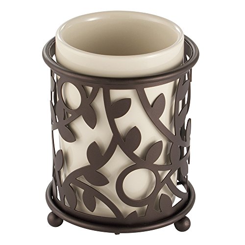 Product Cover InterDesign Vine Tumbler Cup for Bathroom Vanity Countertops - Vanilla/Bronze