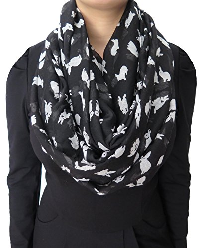 Product Cover Lina & Lily Cute Rabbit Bunny Print Infinity Scarf Lightweight (Large Size)