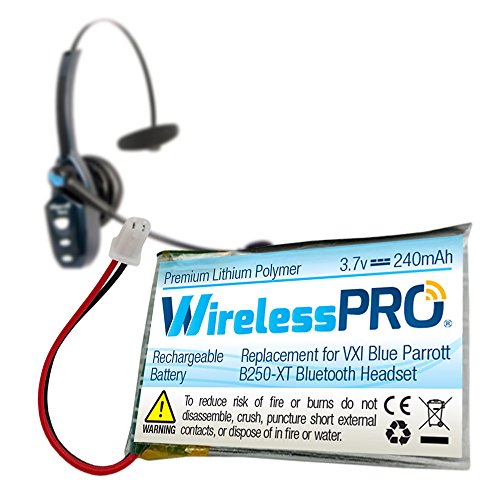 Product Cover Wireless Pro Premium Replacement Rechargeable Battery for VXI Blue Parrott B250-XT B250-XT+ Wireless Bluetooth Headset Roadwarrior Blue Parrott 052030 502030 Blue Parrot PL602030