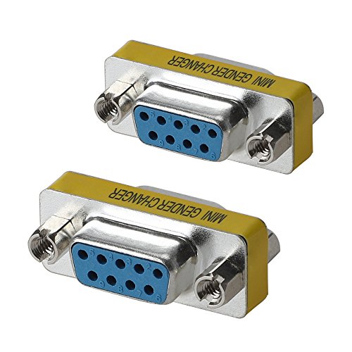 Product Cover WOVTE DB9 Female to Female Mini Gender Changer Coupler Adapter Connector Pack of 2