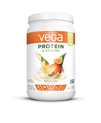 Product Cover Vega Protein & Greens Tropical (19 Servings, 20.8 Ounce) - Plant Based Protein Powder, Keto-Friendly, Gluten Free, Non Dairy, Vegan, Non Soy, Non GMO - (Packaging may vary)