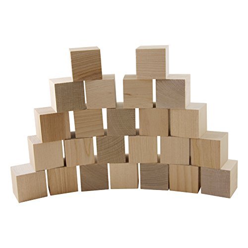Product Cover Wooden Cubes - 1.5' inch - Baby Wood Square Blocks - for Puzzle Making, Crafts, and DIY Projects -24 Pieces by Woodpecker Crafts