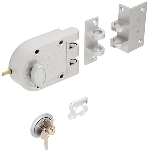 Product Cover Guard Security Heavy Duty Jimmy Proof Deadbolt Door Lock, Silver, Single Cylinder with Key Entry #44861