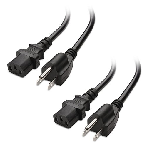 Product Cover Cable Matters 2-Pack 16 AWG Heavy Duty 3 Prong Computer Monitor Power Cord in 10 Feet (NEMA 5-15P to IEC C13)